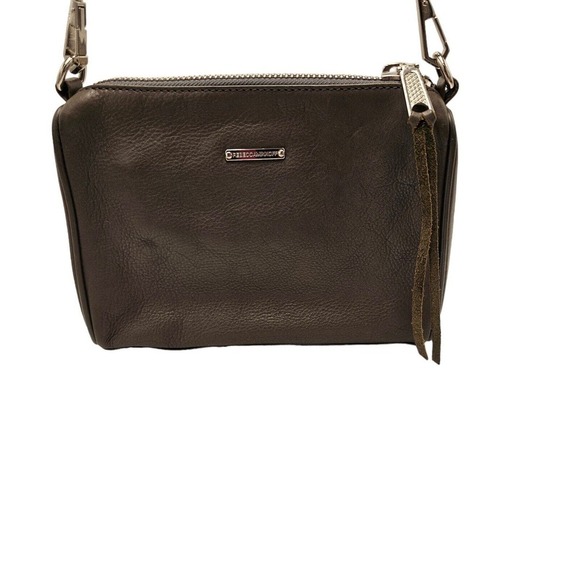 Rebecca Minkoff Gray Crossbody Leather Mini 5 Zip Convertible Bag Handbag - Picture 4 of 12